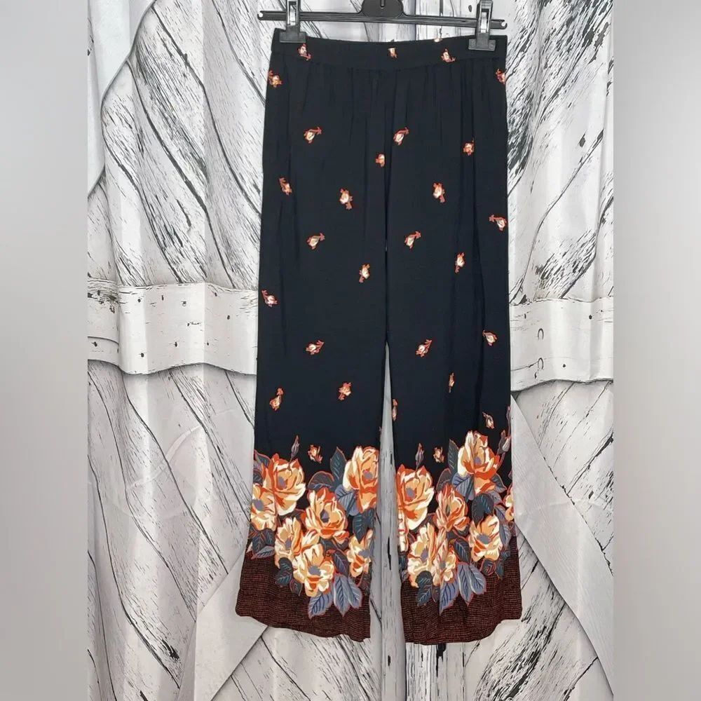 Ett Twa Pants Wide Leg Floral Pull On XS